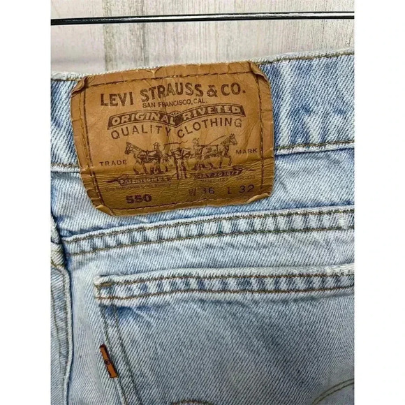 Vintage Levi's 550 Men's Light Blue Orange tab Jeans W36 L32 Relaxed Tapered Fit - Picture 7 of 14